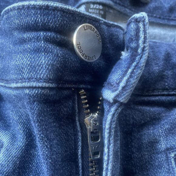 Liverpool Straight Blue Jeans Size 2 Size 26 Raw Hem - Picture 6 of 13
